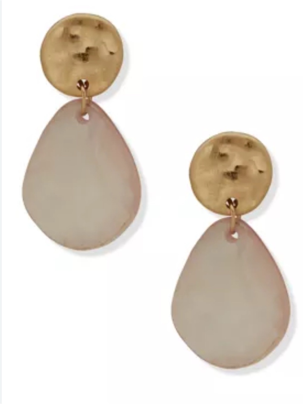 lonna & lilly Gold Disc with Taupe Teardrop Earrings